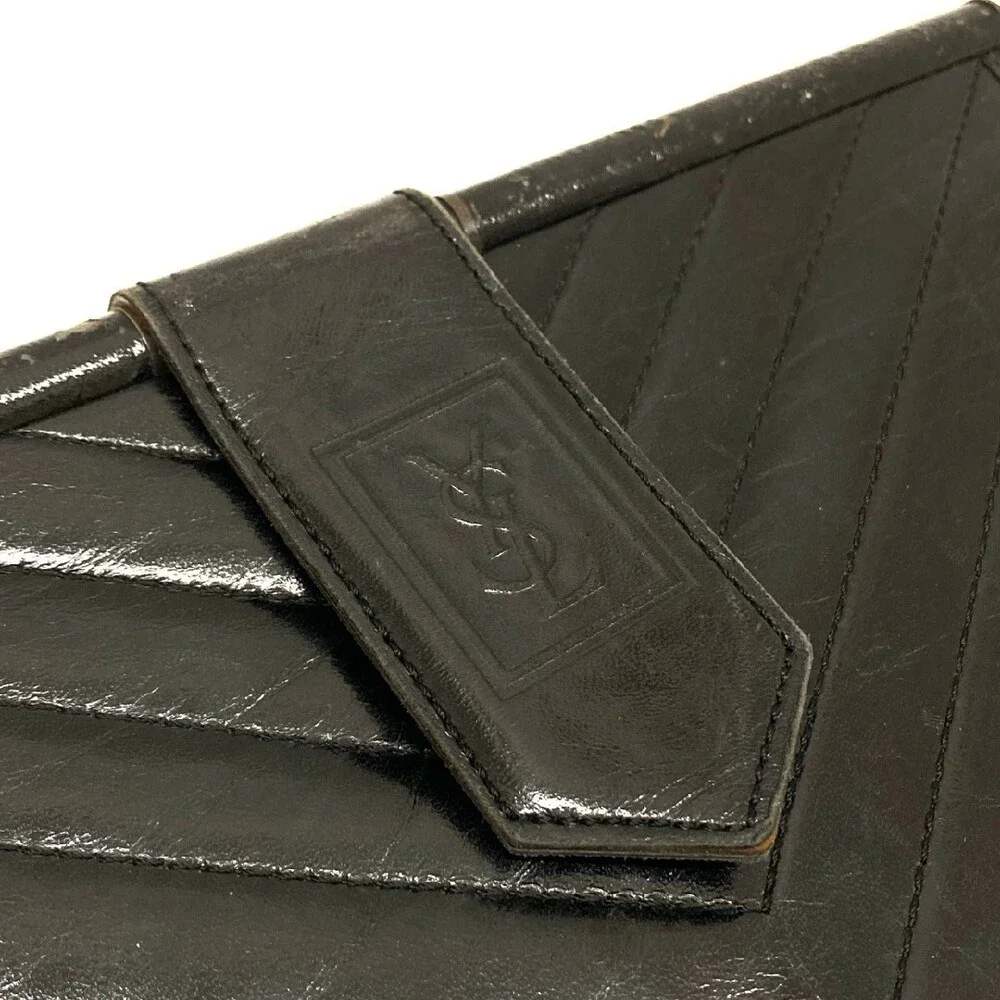 Yves Saint Laurent Clutch Bag Black Ysl #240726Y22B - Picture 7 of 10